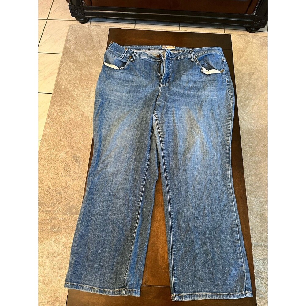 Faded Glory Women Light Blue Jeans Pants Stone Classic Stretch 24W